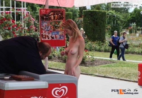 Public nudity photo pizzadare: nakedgirlsdoingstuff: Buying ice cream in the... Public Flashing