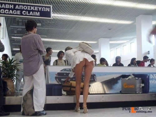 Public flashing photo airplanebabes5: Upskirt at the baggage claim … Public flashing photo airplanebabes5: Upskirt at the baggage claim … Public Flashing