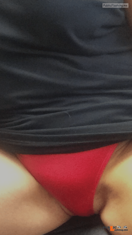 No panties skywritter88: Happy hump day from the front counter pantiesless Public Flashing