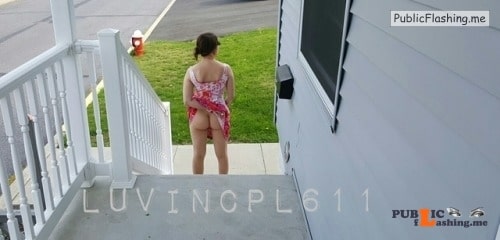 No panties luvincpl611: Heading out for the day with my wife… pantiesless Public Flashing