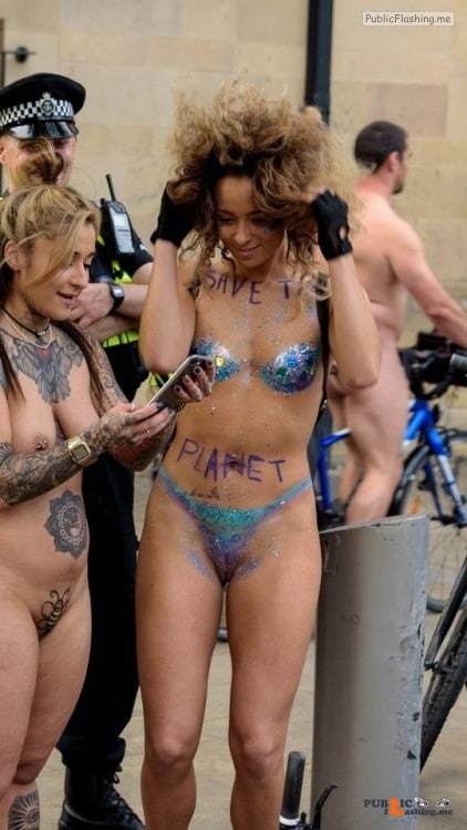 Flashing in public photo thenetty:WNBR Manchester 2017 save the planet girl Public Flashing