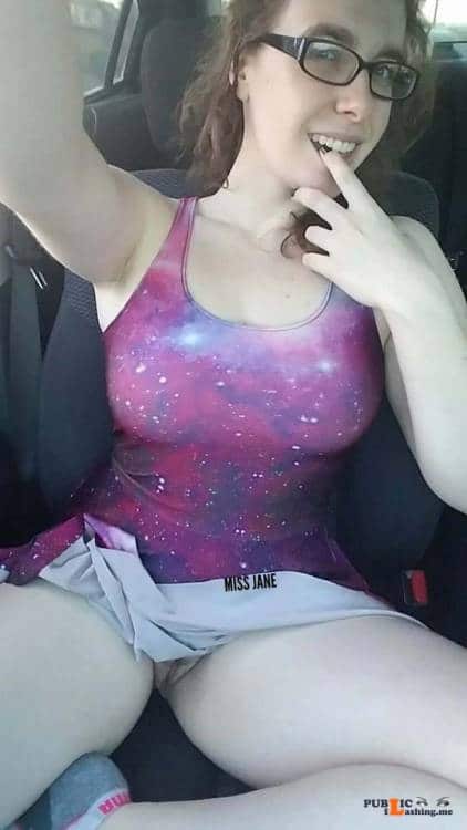 No panties coldweathernudist: A little flash from the car. pantiesless No panties coldweathernudist: A little flash from the car. pantiesless Public Flashing