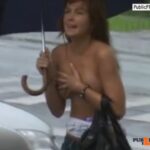 Wife is masturbating on a nude beach POV