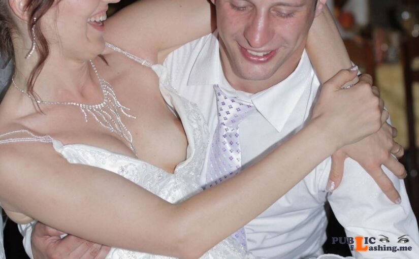Accidental nipple slip on wedding