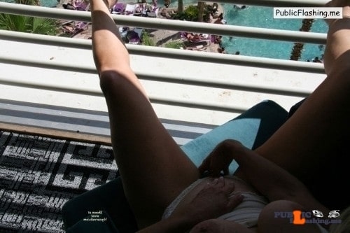 Wife masturbating on hotel balcony POV photo Public Flashing