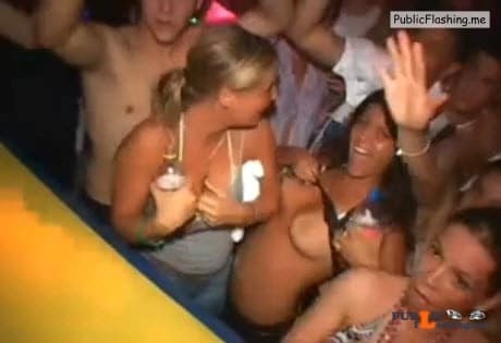 Canned college sluts flashing nude tits at the party