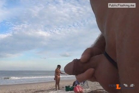 Old man masturbation and cumshot on beach VIDEO Public Flashing