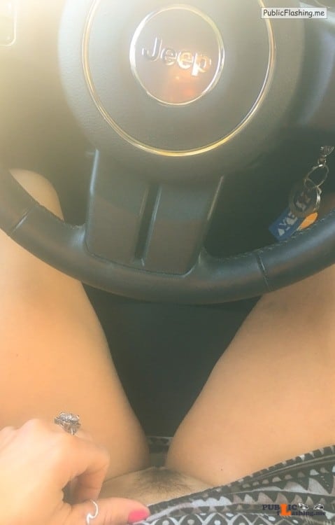 No panties luv4mermaids: Friday commando jeep ride ? I hope it becomes a... pantiesless Public Flashing