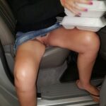 Hot wife put her ass trough car window and masturbating gif