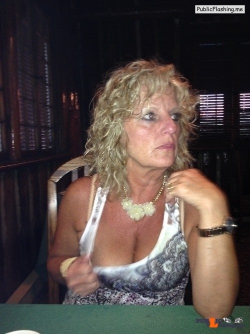 Public Flashing Photo Feed : Exposed in public Oh oh, the waiter saw me! Thanks for the submission…be careful!