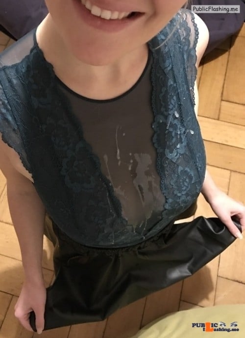 Public Flashing Pictures Public Flashing Photo Feed Hot Wife Pics Hot Wife Boobs pics Boobs Amateur pics Amateur : Big cumshot on big natural breast of my girlfriend makes her happy a lot. She loves to have cum on her black transparent blouse while going out for a walk. As you can see, big smile of my GF is...