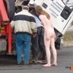 Public nudity photo pickupthetrash:Ya alright you can see our tits Follow me for…