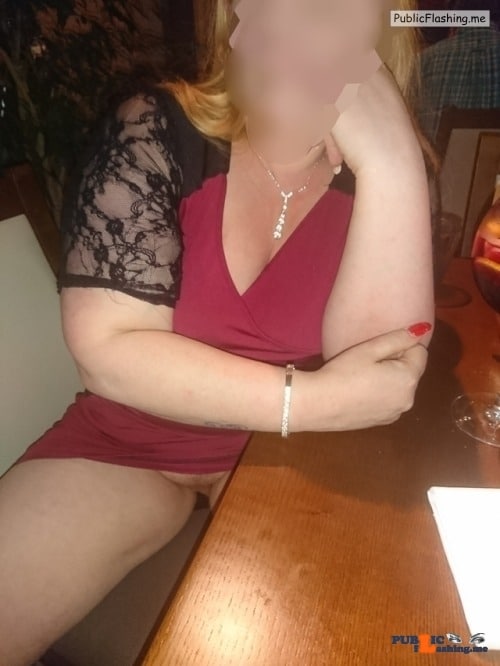 Public Flashing Photo Feed : No panties northern-slut: I was told to make sure the waiter got an eyeful… pantiesless