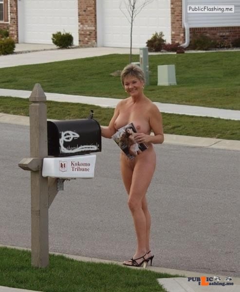 Public Flashing Photo Feed : Public flashing photo carelessinpublic:Fully nude milf collecting letters from her…
