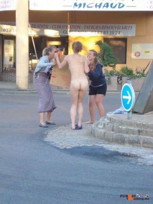 Public Flashing Photo Feed : Public nudity photo lostadare:At least they gave her some cardboard for her…