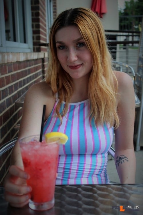 Public Flashing Photo Feed : No panties posiesummers: Having an early brunch today. ;) Message me for… pantiesless