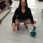 No panties hornyzacouple: Me flashing my pussy and ass when we go shopping… pantiesless